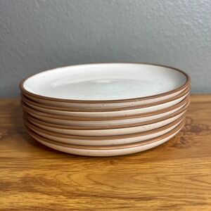 Mora Ceramic Salad Plates Hit Pause Set of 6 White Speckled 7.75" Stoneware